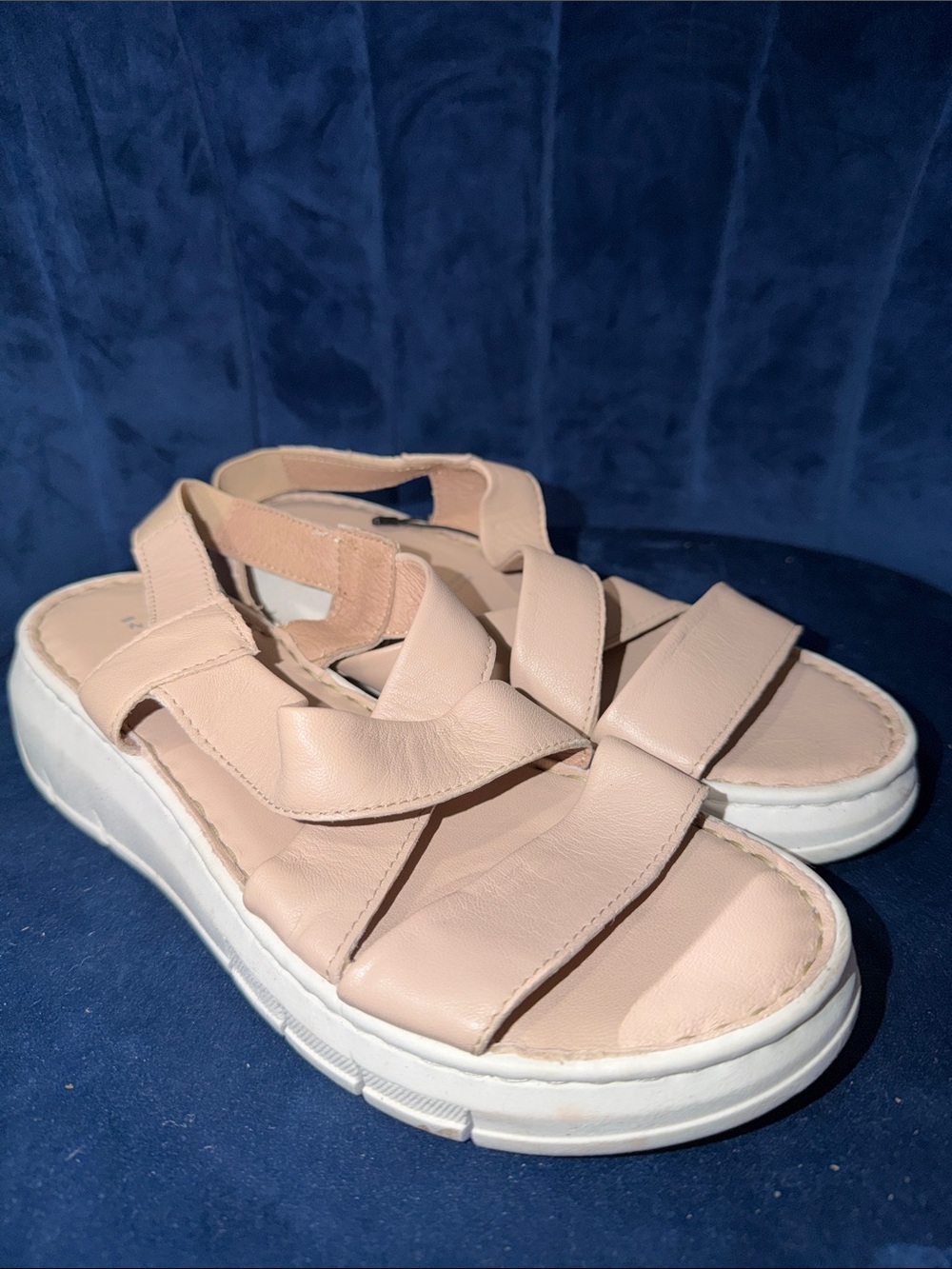 Rizzoli Women’s Casual Leather Platform Sandals in Nude Pink Size 8 EU 39